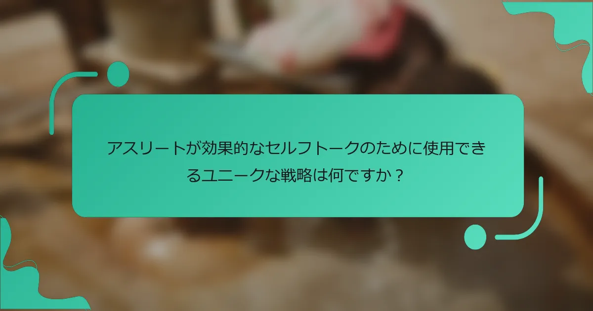 アスリートが効果的なセルフトークのために使用できるユニークな戦略は何ですか？