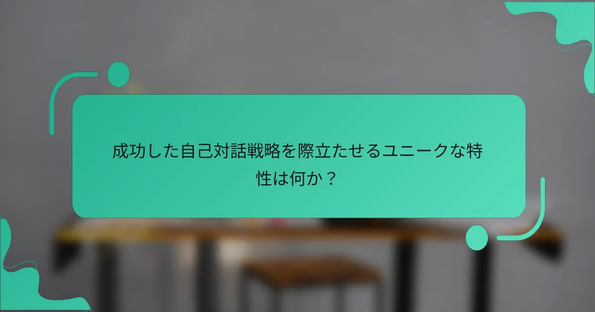 成功した自己対話戦略を際立たせるユニークな特性は何か？